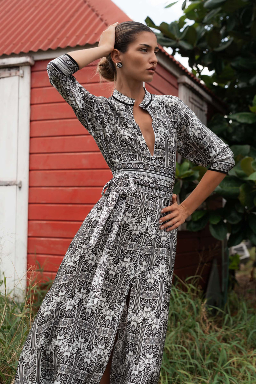 ALICIA SATIN SILK LONG DRESS