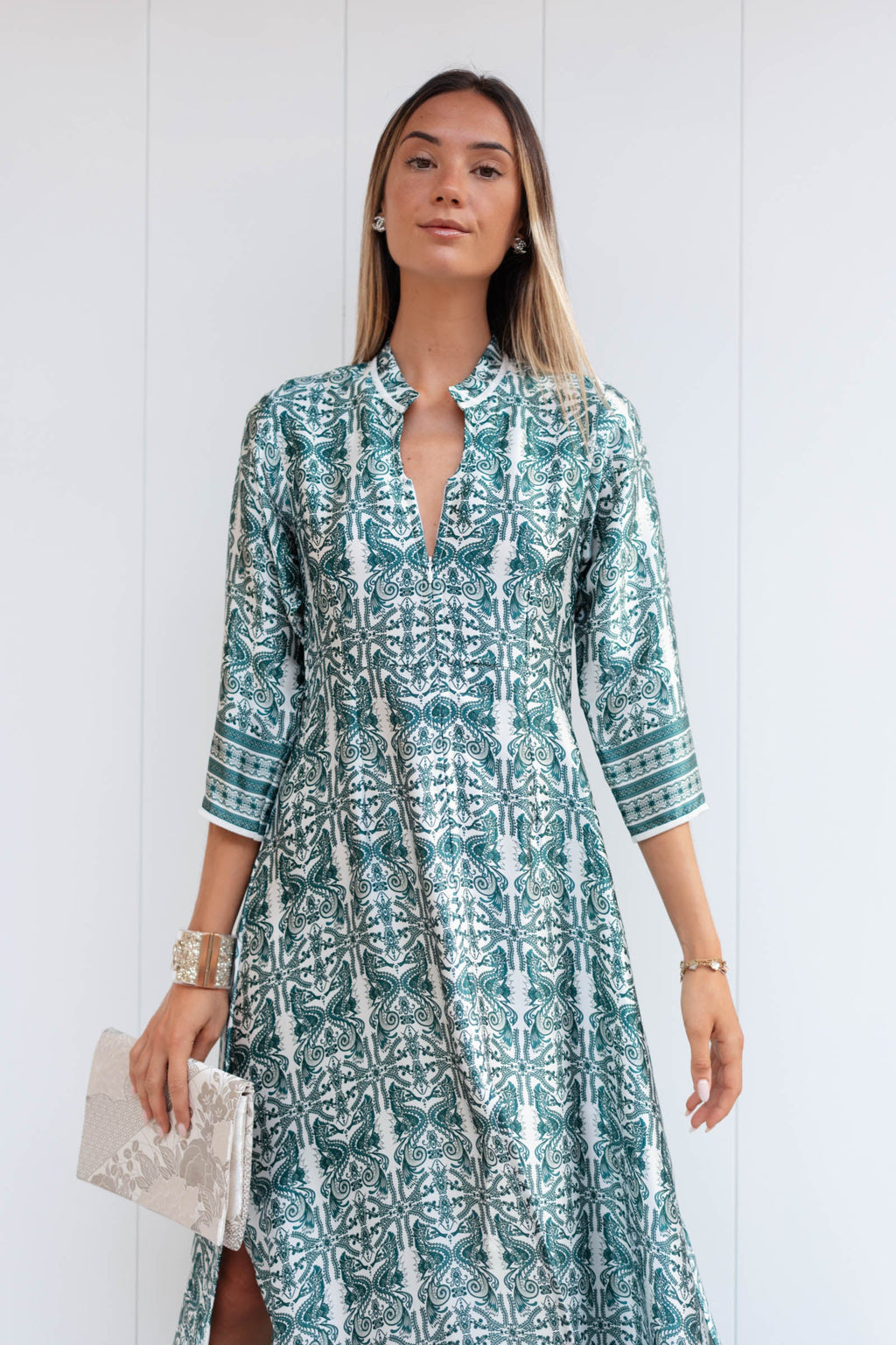 ALICIA SATIN SILK LONG DRESS