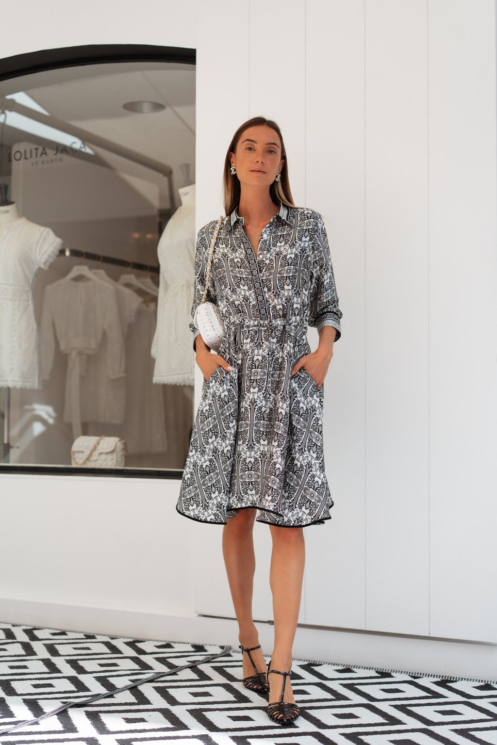 ANGELIQUE SATIN SILK DRESS