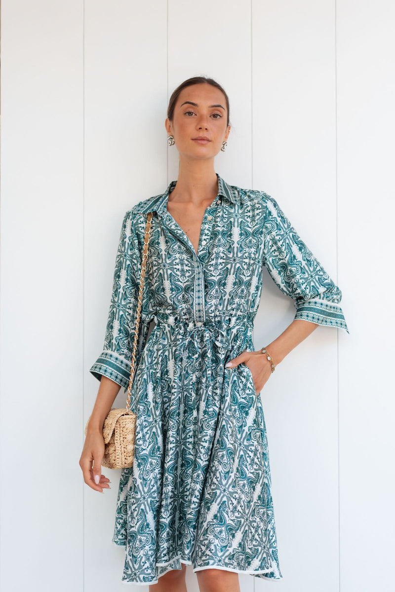 ANGELIQUE SATIN SILK DRESS