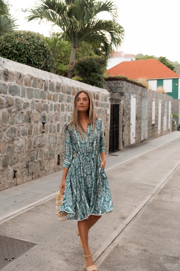 ANGELIQUE SATIN SILK DRESS