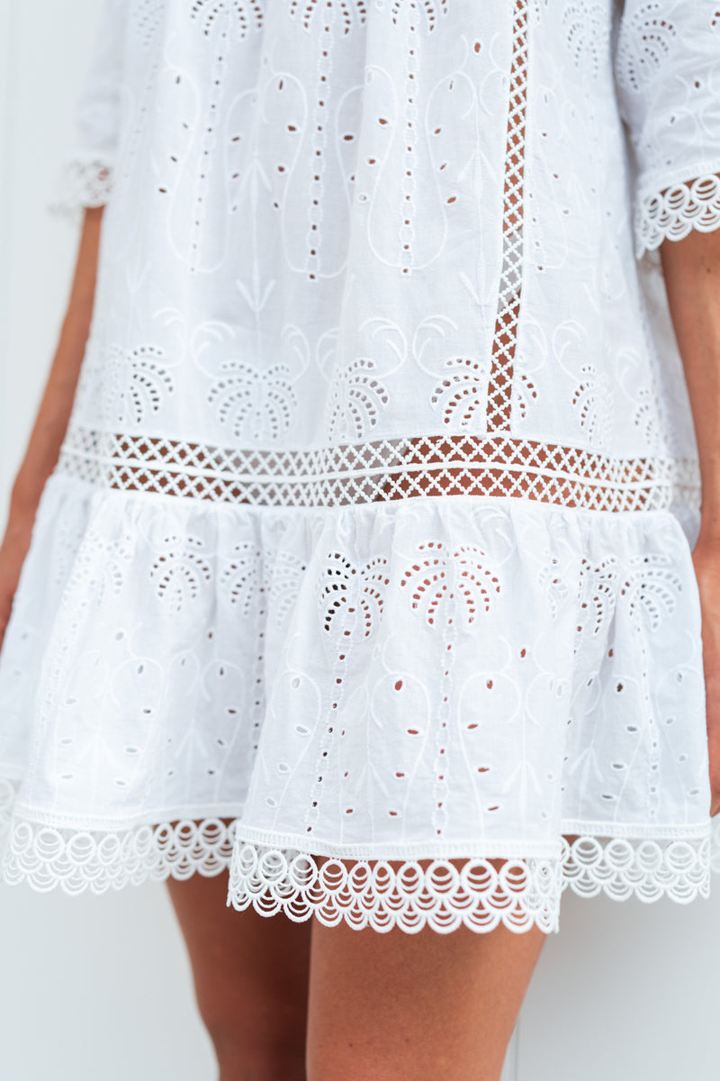 CIRIANA COTTON EYELET TUNIC