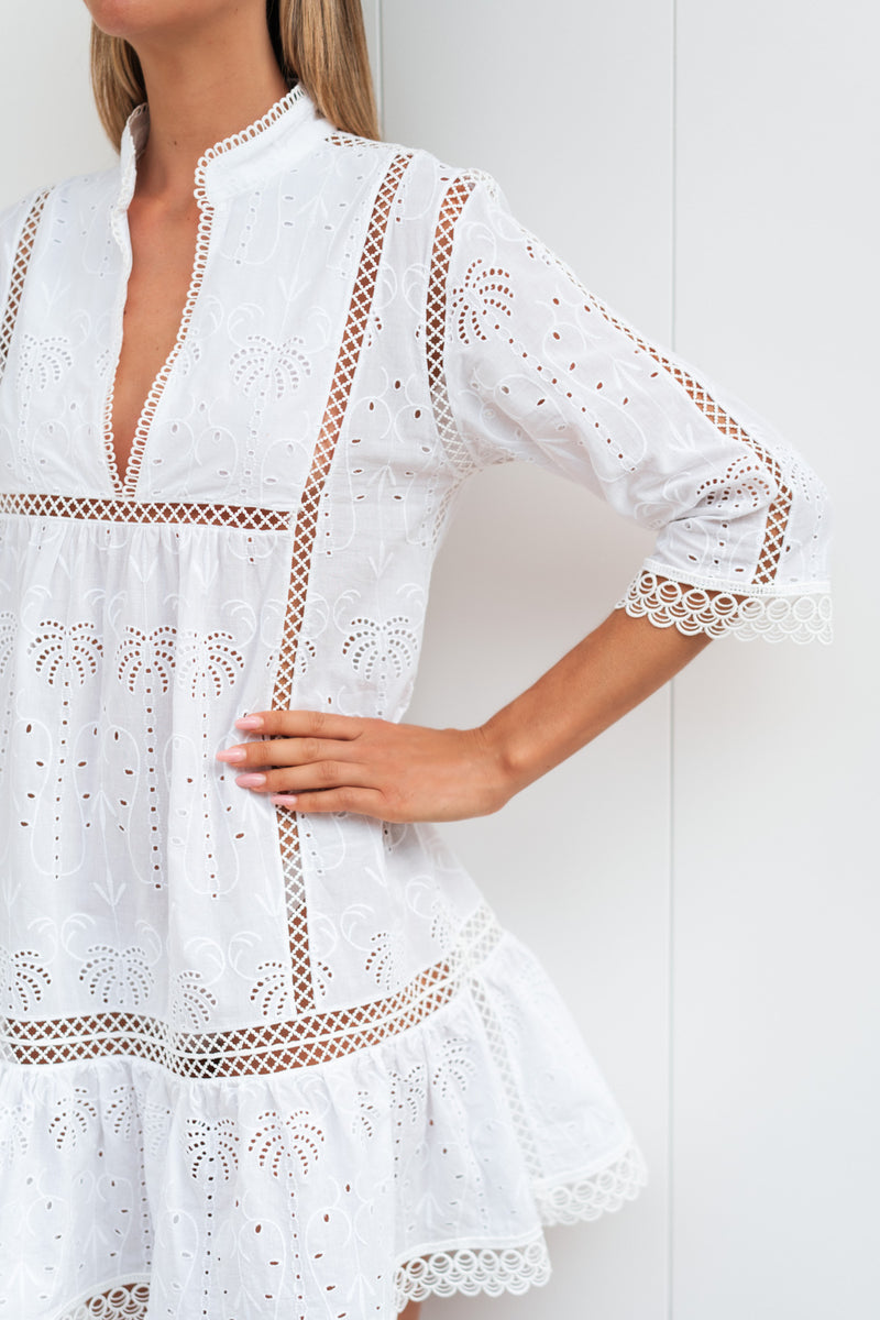 CIRIANA COTTON EYELET TUNIC