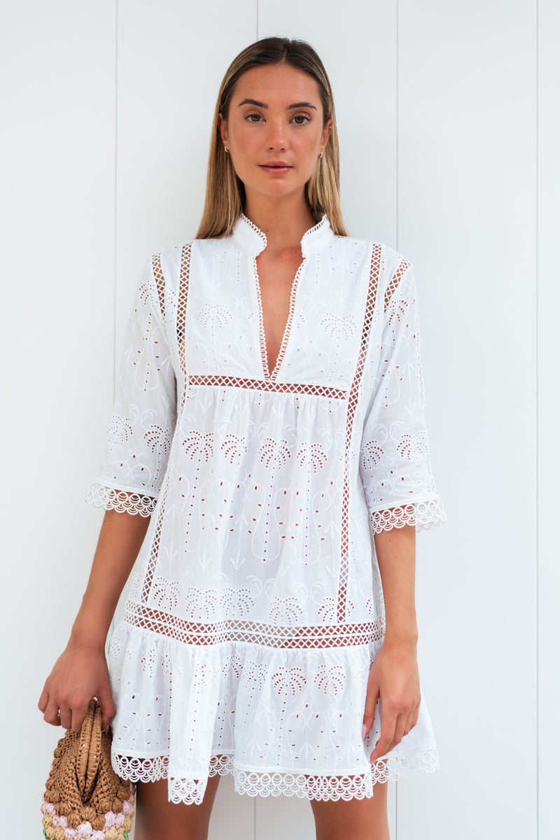 CIRIANA COTTON EYELET TUNIC