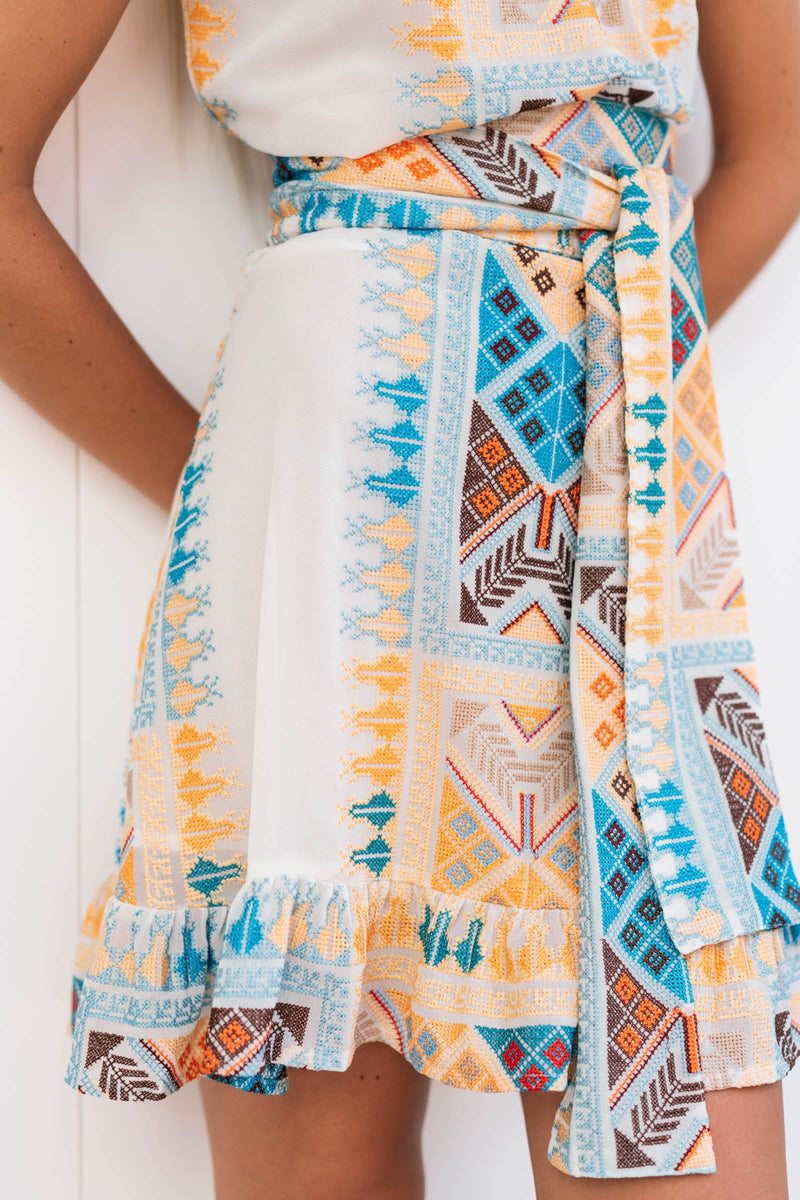 CLAUDINE EMBROIDERED CHIFFON SILK DRESS