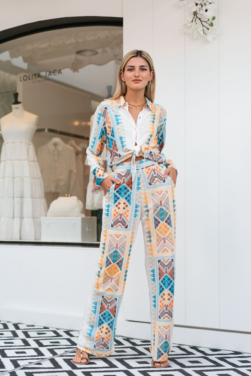 DALIA EMBROIDERED CHIFFON SILK SHIRT