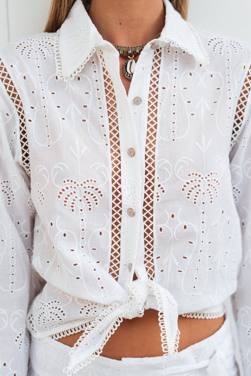 DAHLIA SCOTTON EYELET SHIRT