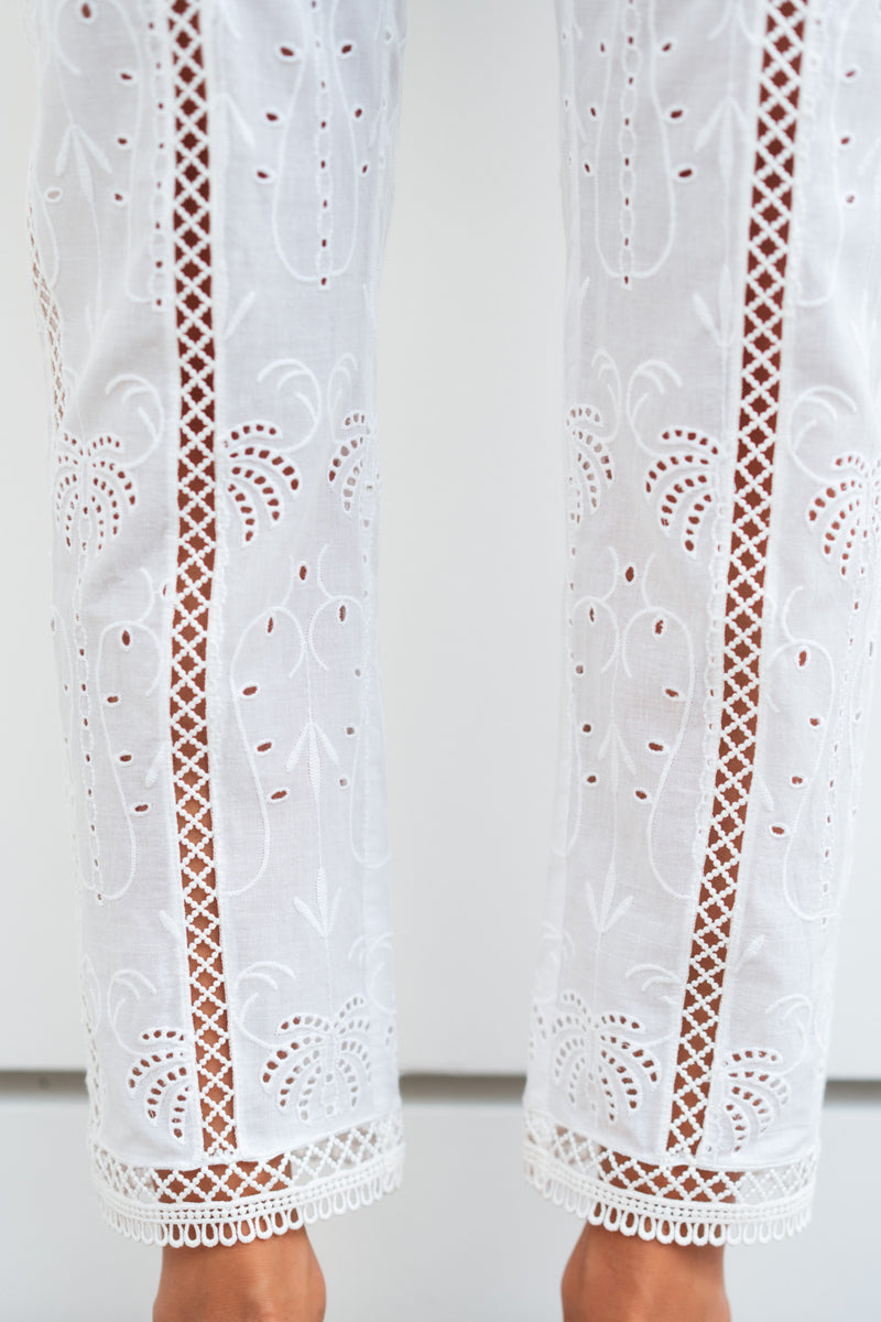 FABY COTTON EYELET PANTS