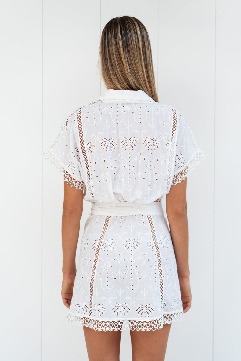 DUA COTTON EYELET DRESS