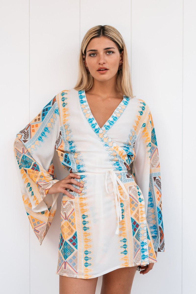 FABIANA EMBROIDERED CHIFFON SILK KIMONO