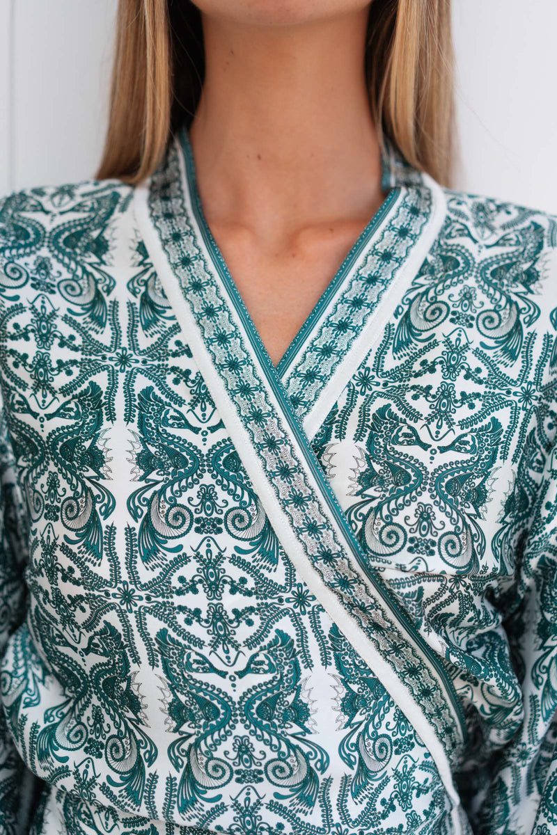 FABIANA SATIN SILK KIMONO