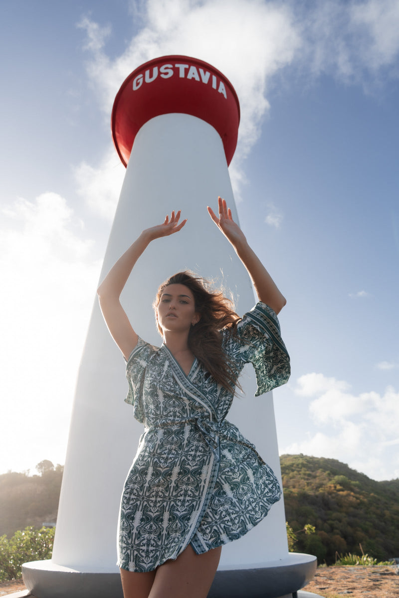 FABIANA SATIN SILK KIMONO