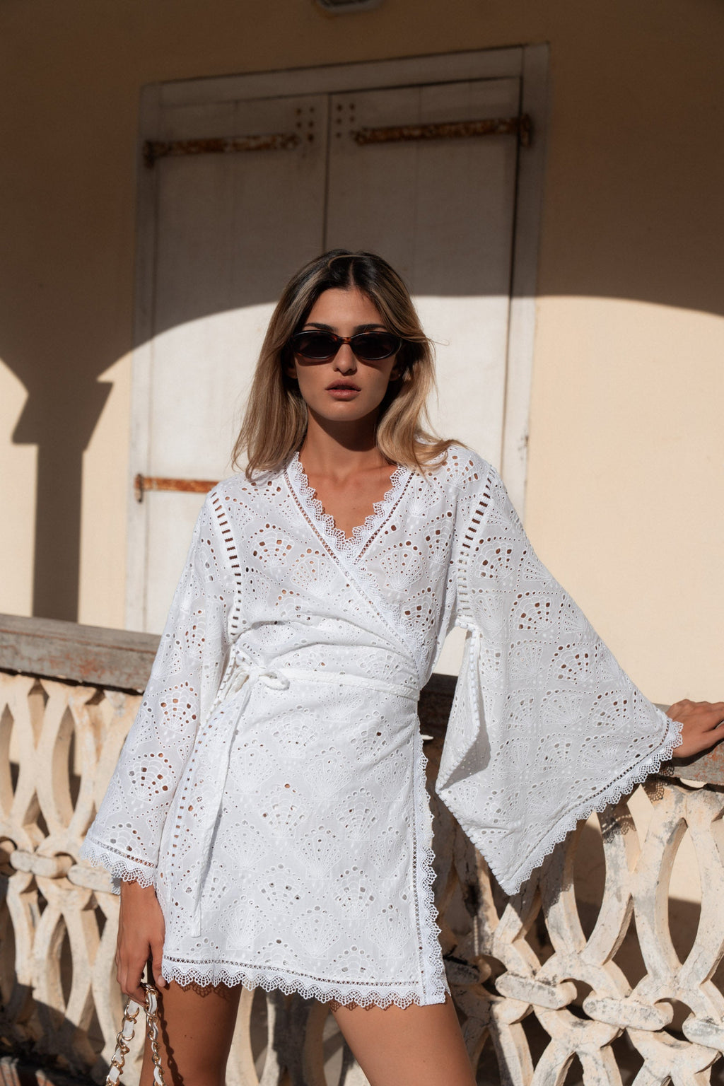 FABIANA COTTON EYELET KIMONO