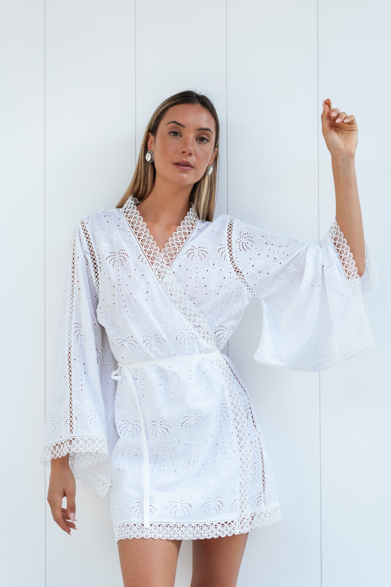 FABIANA COTTON EYELET KIMONO