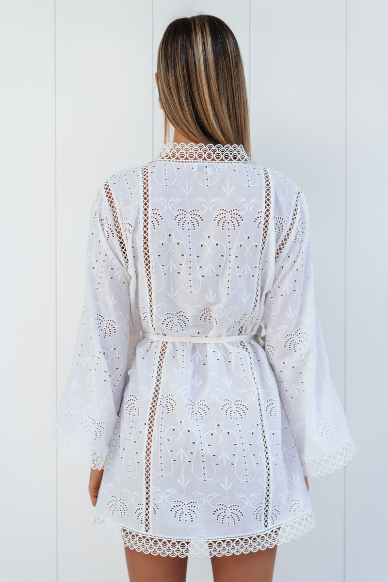 FABIANA COTTON EYELET KIMONO