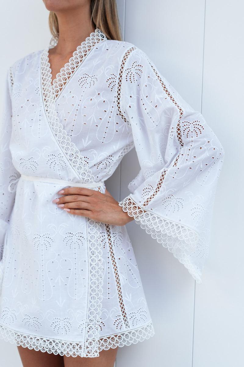 FABIANA COTTON EYELET KIMONO