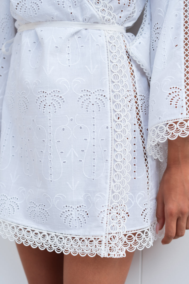 FABIANA COTTON EYELET KIMONO