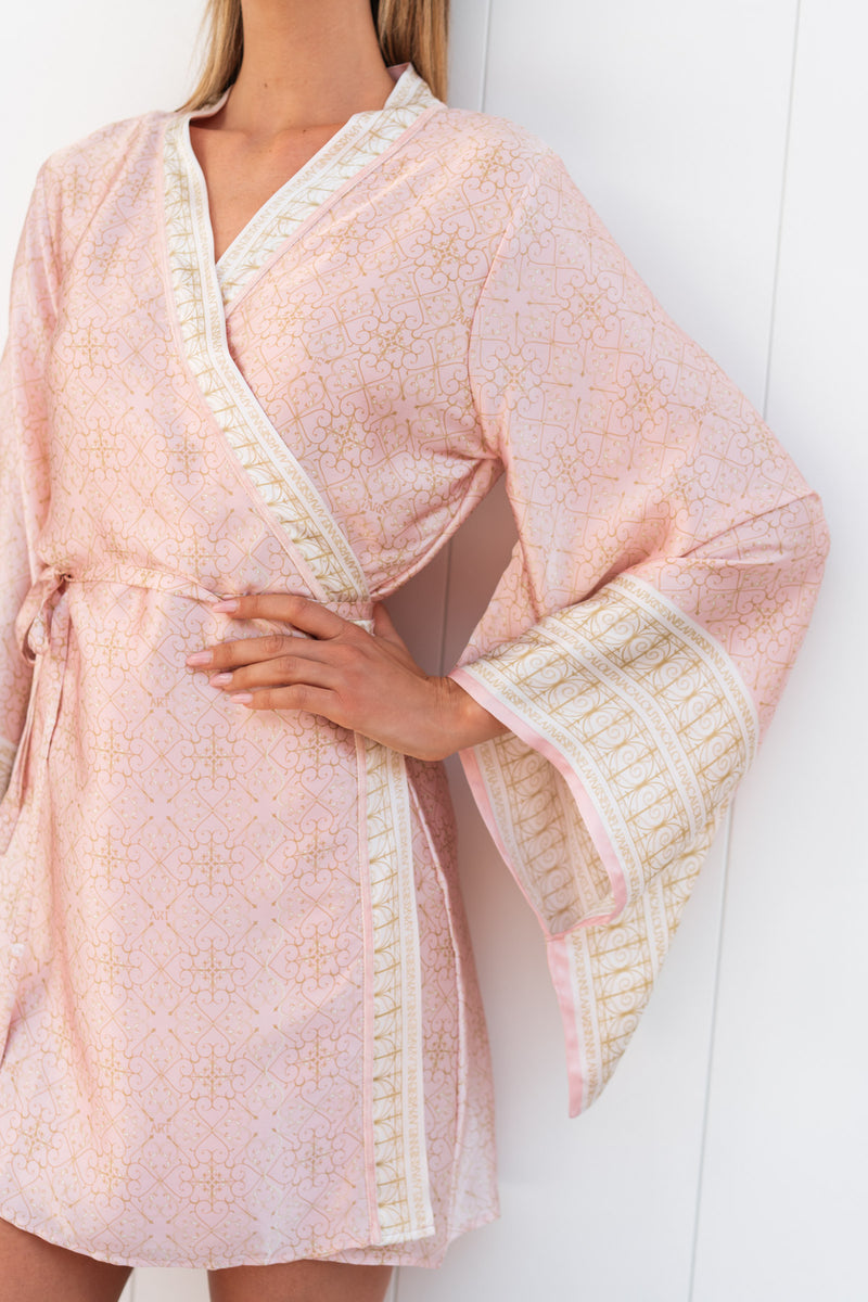 FABIANA SATIN SILK KIMONO