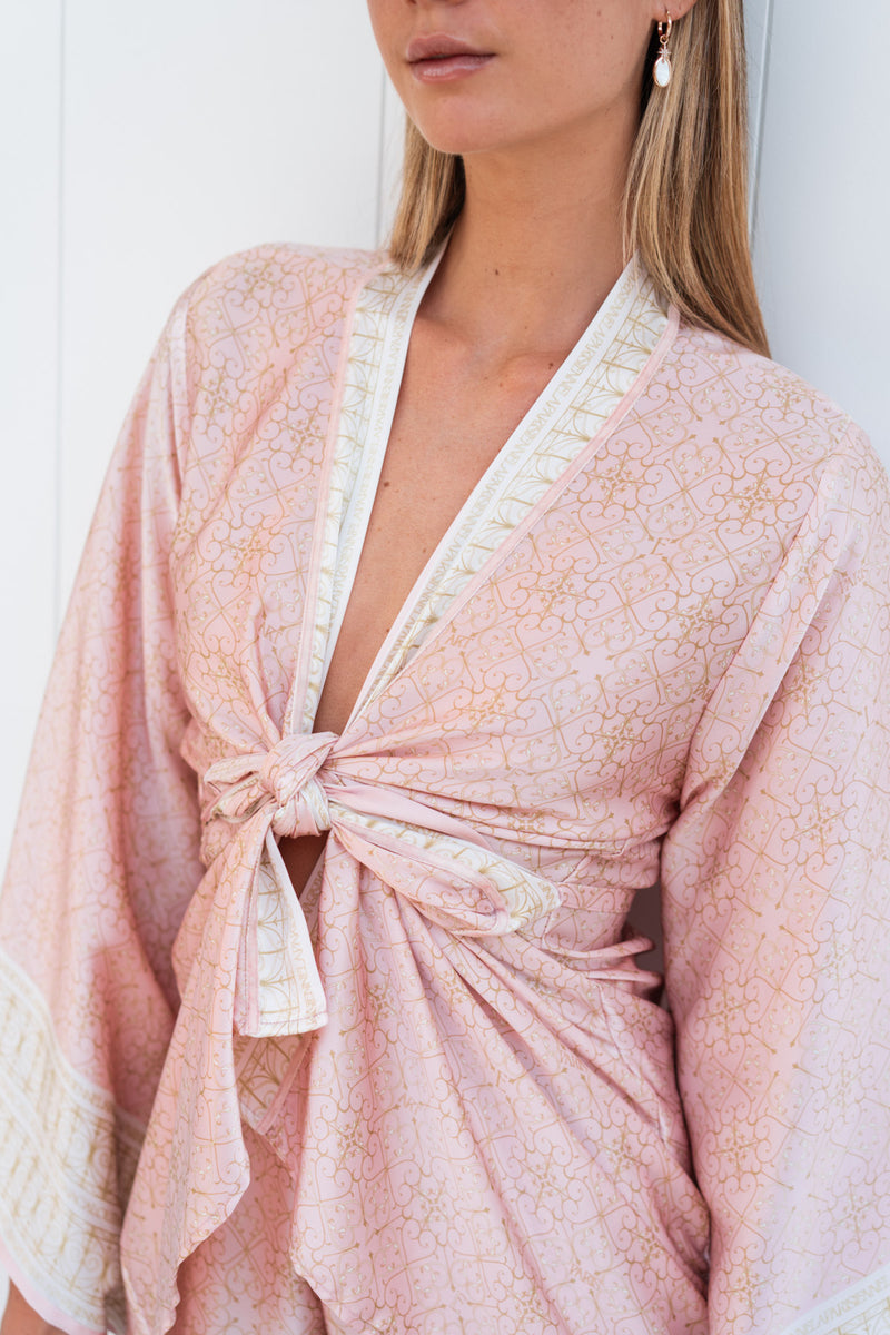 FABIANA SATIN SILK KIMONO