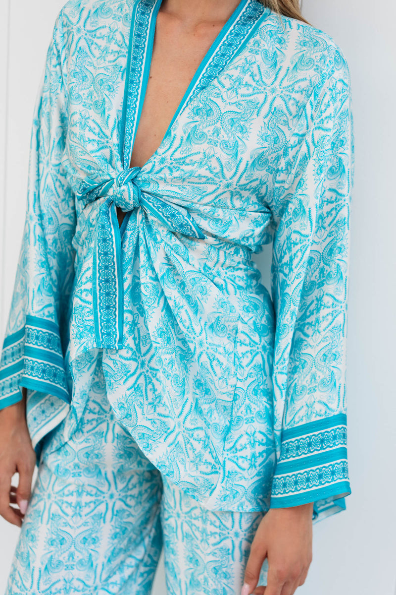 FABIANA SATIN SILK KIMONO