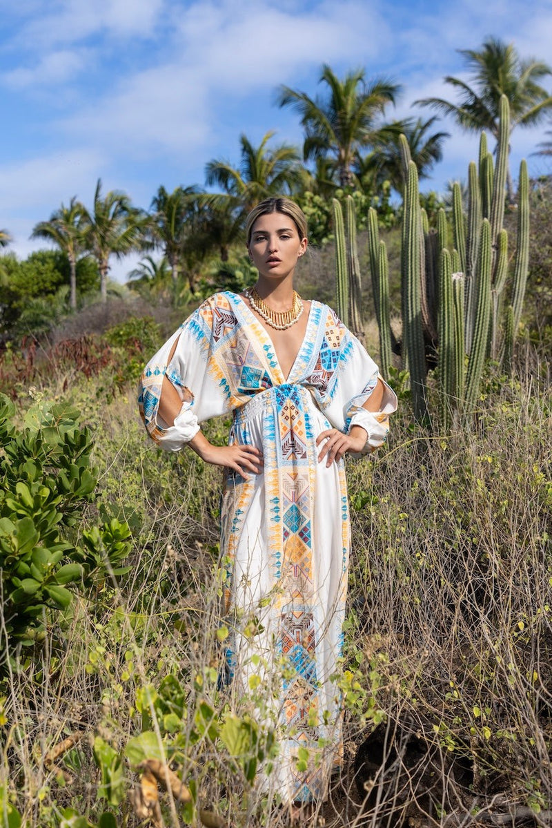 IBIZA EMBROIDERED CHIFFON SILK LONG DRESS Lolitajaca IBIZA EMBROIDERED CHIFFON SILK LONG DRESS Lolitajaca