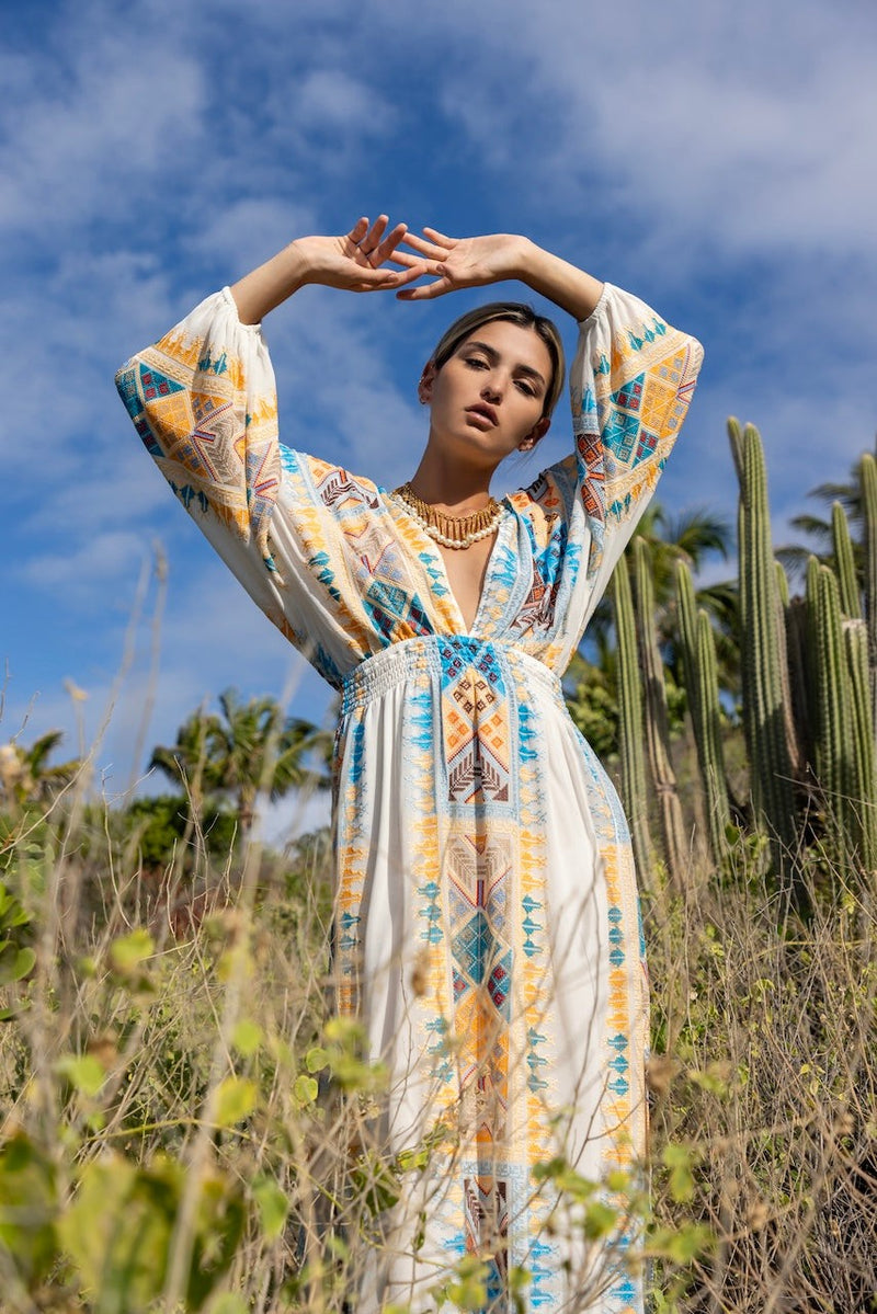 IBIZA EMBROIDERED CHIFFON SILK LONG DRESS Lolitajaca IBIZA EMBROIDERED CHIFFON SILK LONG DRESS Lolitajaca