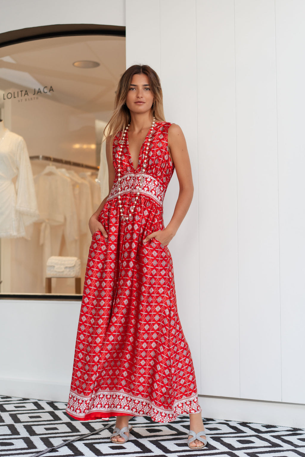 LEA SATIN SILK LONG DRESS