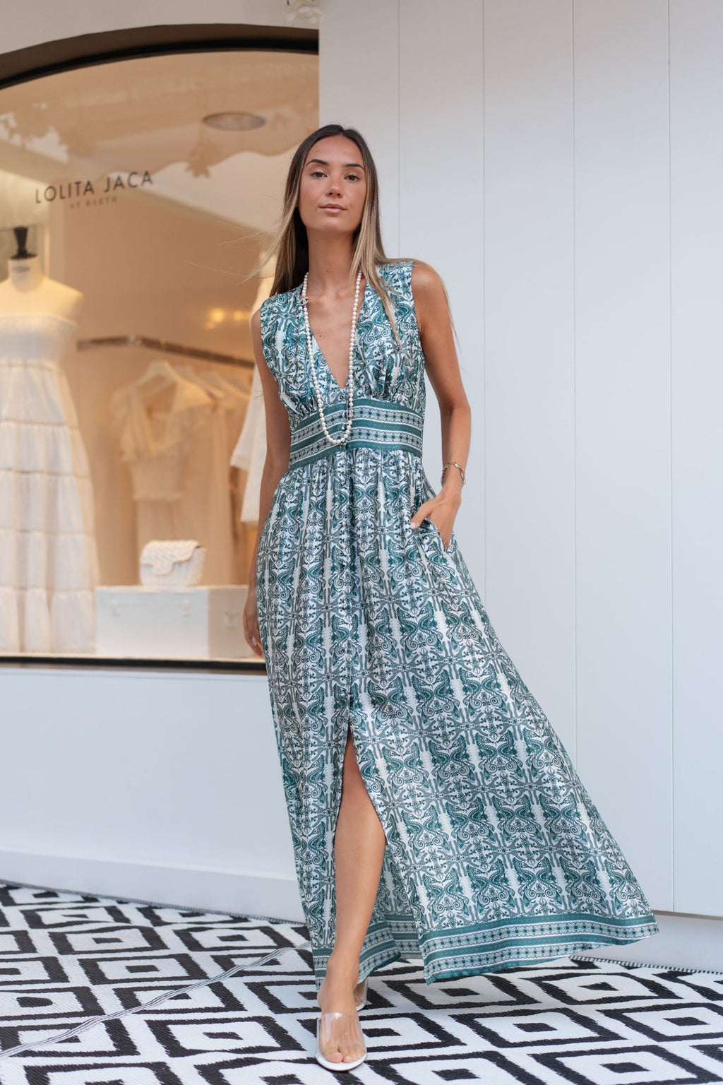 LEA SATIN SILK LONG DRESS