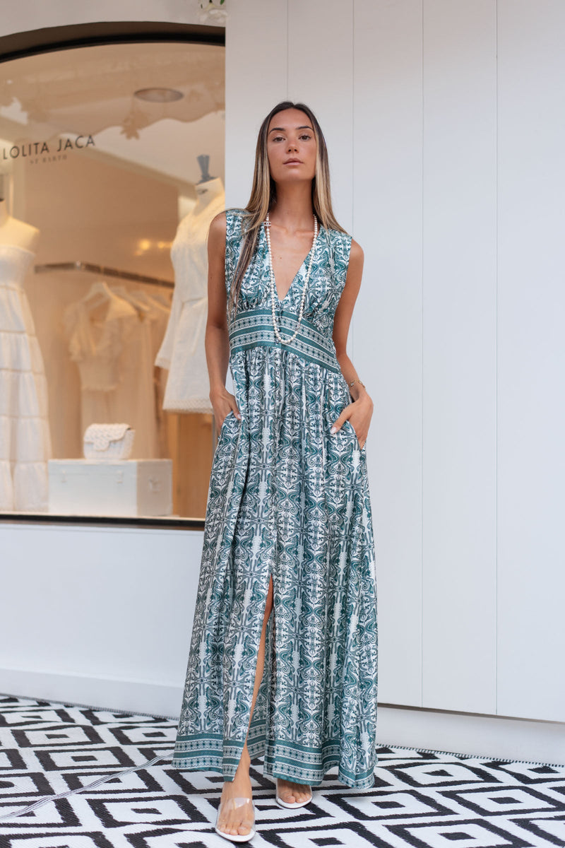 LEA SATIN SILK LONG DRESS