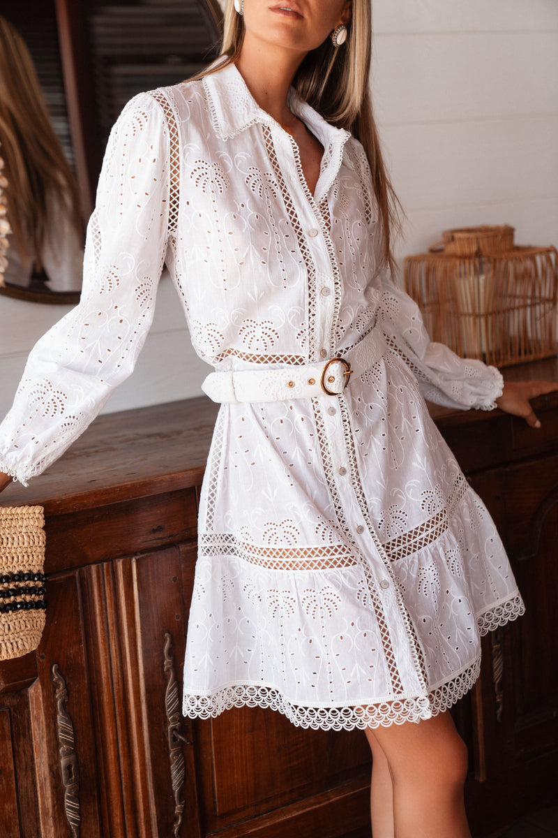 LUNA COTTON EYELET DRESS