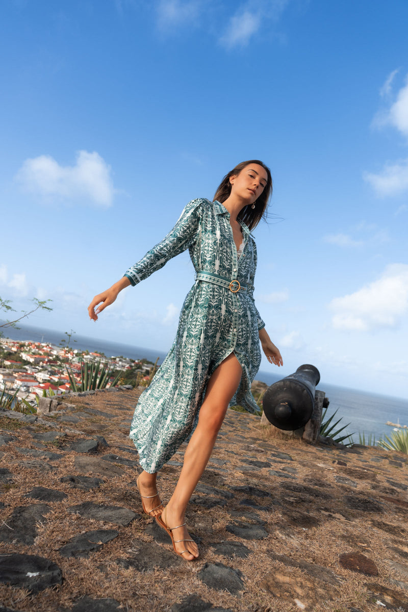 MADO SATIN SILK LONG DRESS