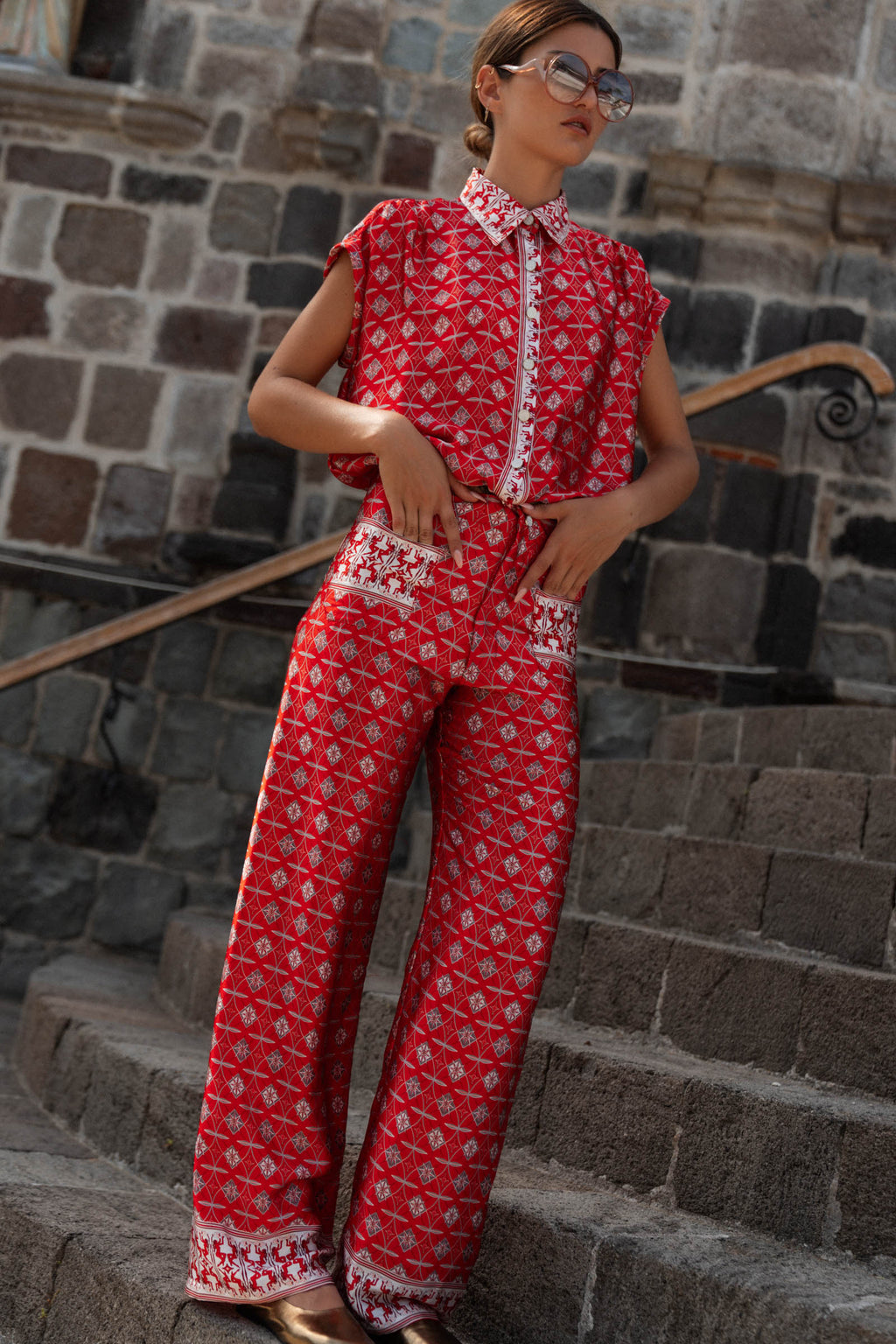 OCEANIA SATIN SILK PANTS