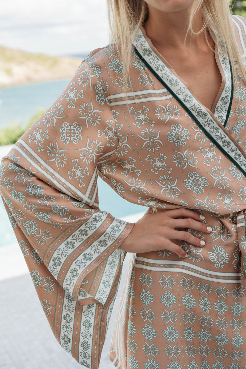 FABIANA SATIN SILK KIMONO