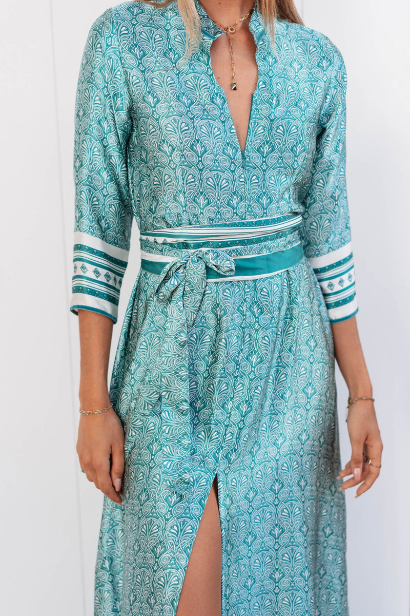 ALICIA SATIN SILK LONG DRESS