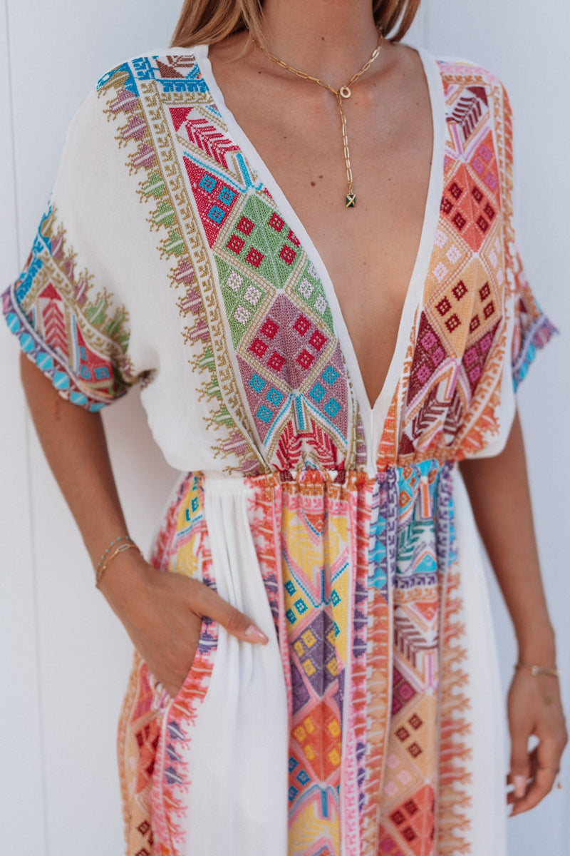 DIVINE EMBROIDERED CHIFFON SILK LONG DRESS