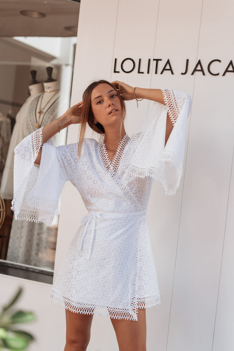 FABIANA EYELET COTTON KIMONO