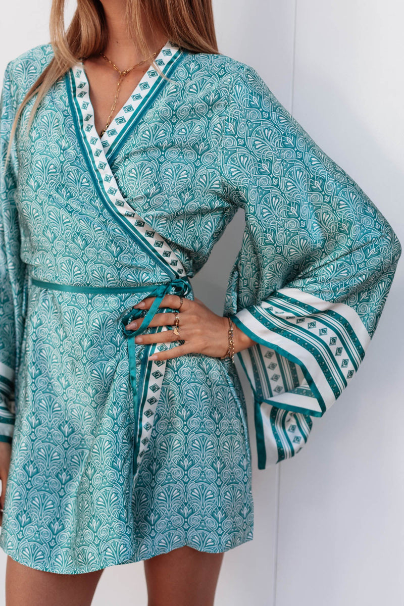 FABIANA SATIN SILK KIMONO